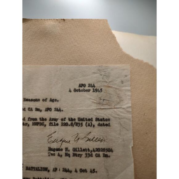 US Army WW2 Pictures And Discharge Papers Rare World War Two Documents - Picture 3 of 7